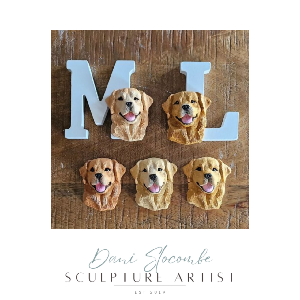 Custom Painted Golden Retriever Sculpture