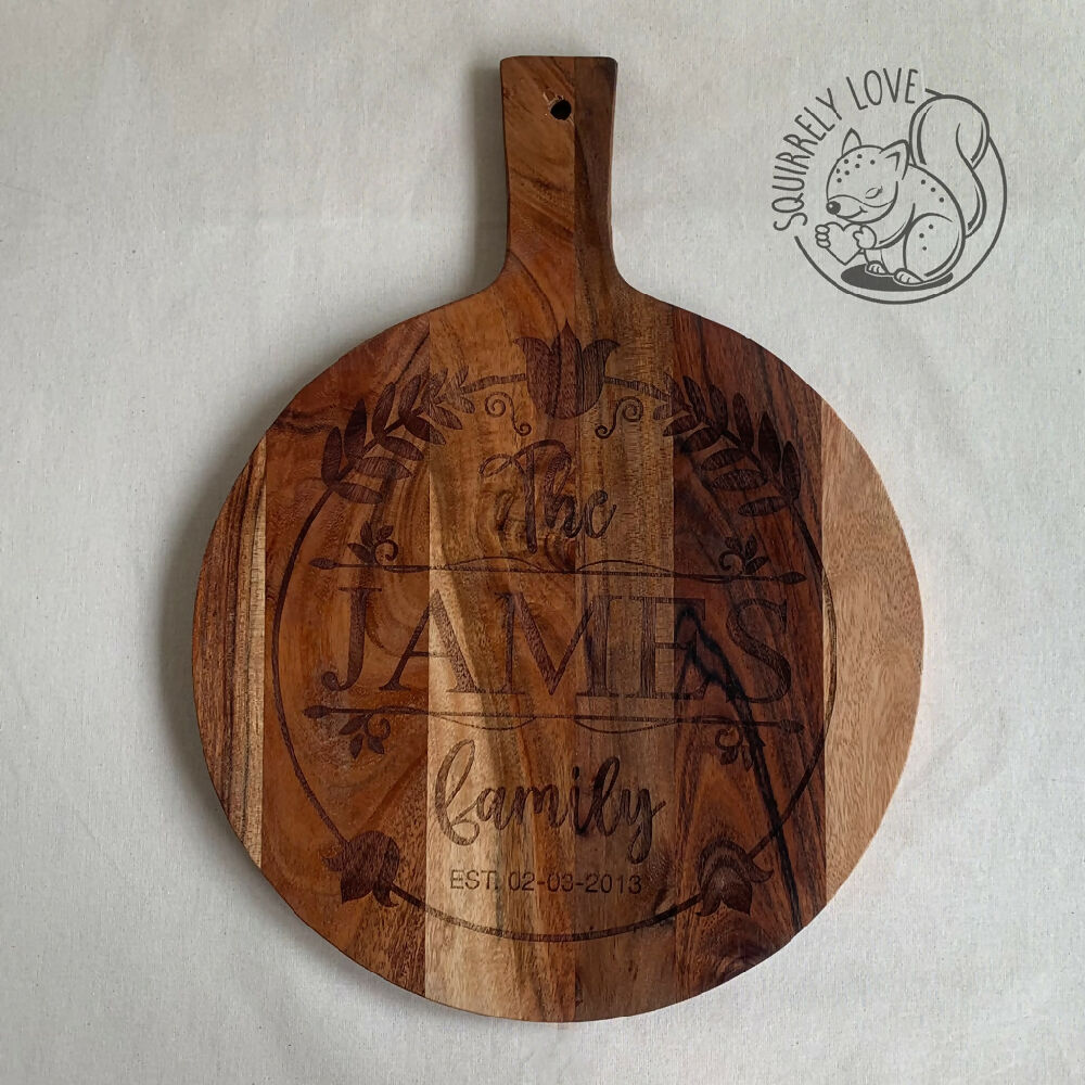 Personalised monogrammed engraved serving board