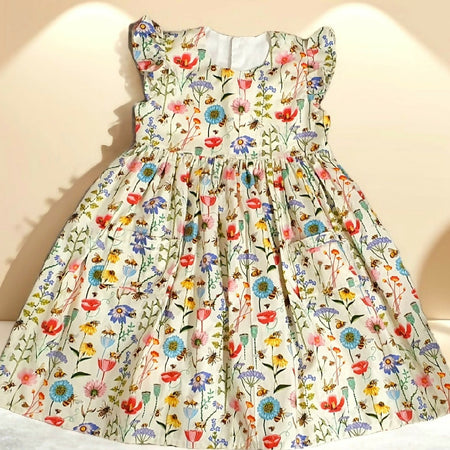 Girls Floral elegance– Handmade Girls’ Cotton Dress | Adorable Creatures Australia