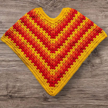 Sunshine - Handmade Crochet Girls Poncho ages 3-5 years