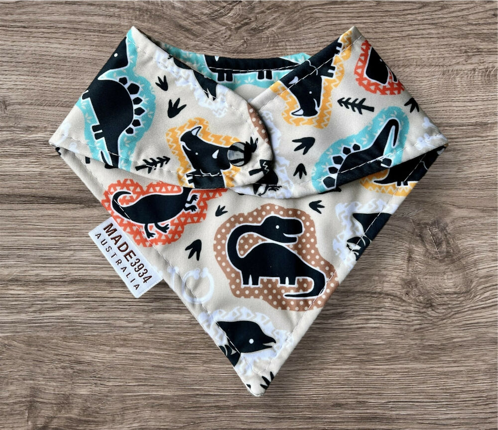 Bandana Style Waterproof Bib - Dinosaur