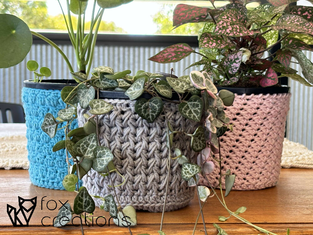 Trio of Pot Plant Covers Crochet Pattern
