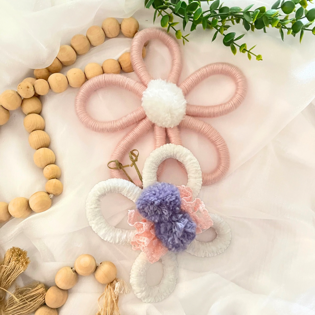Flower Butterfly Macrame Wall Hanging, Wall Decor