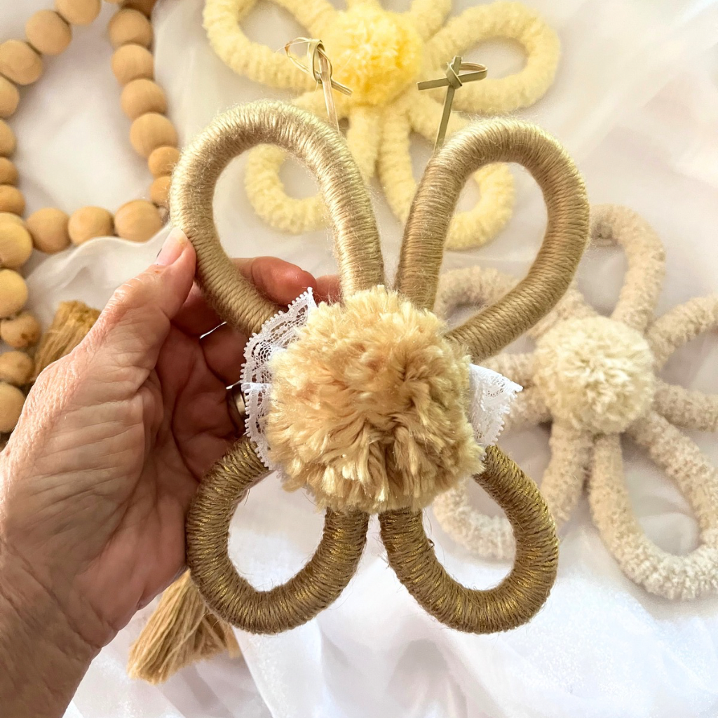 Flower Butterfly Macrame Wall Hanging, Wall Decor