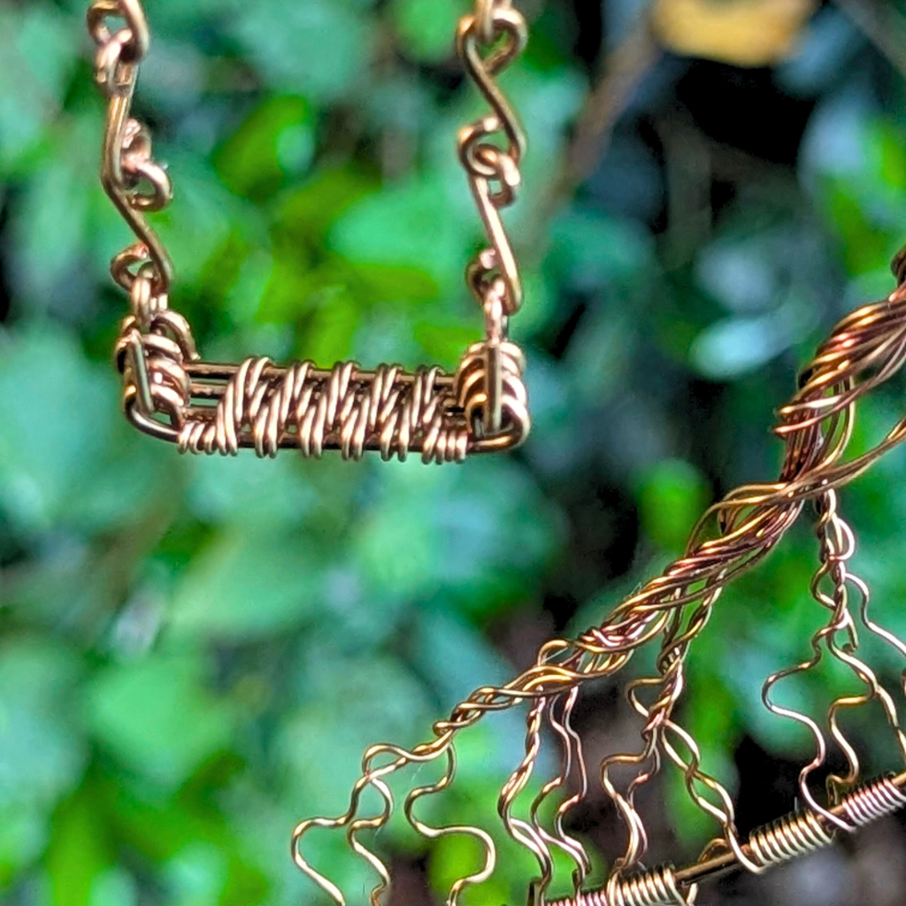 Tree suncatcher with swing | Green aventurine gemstones | Wire wrapped |