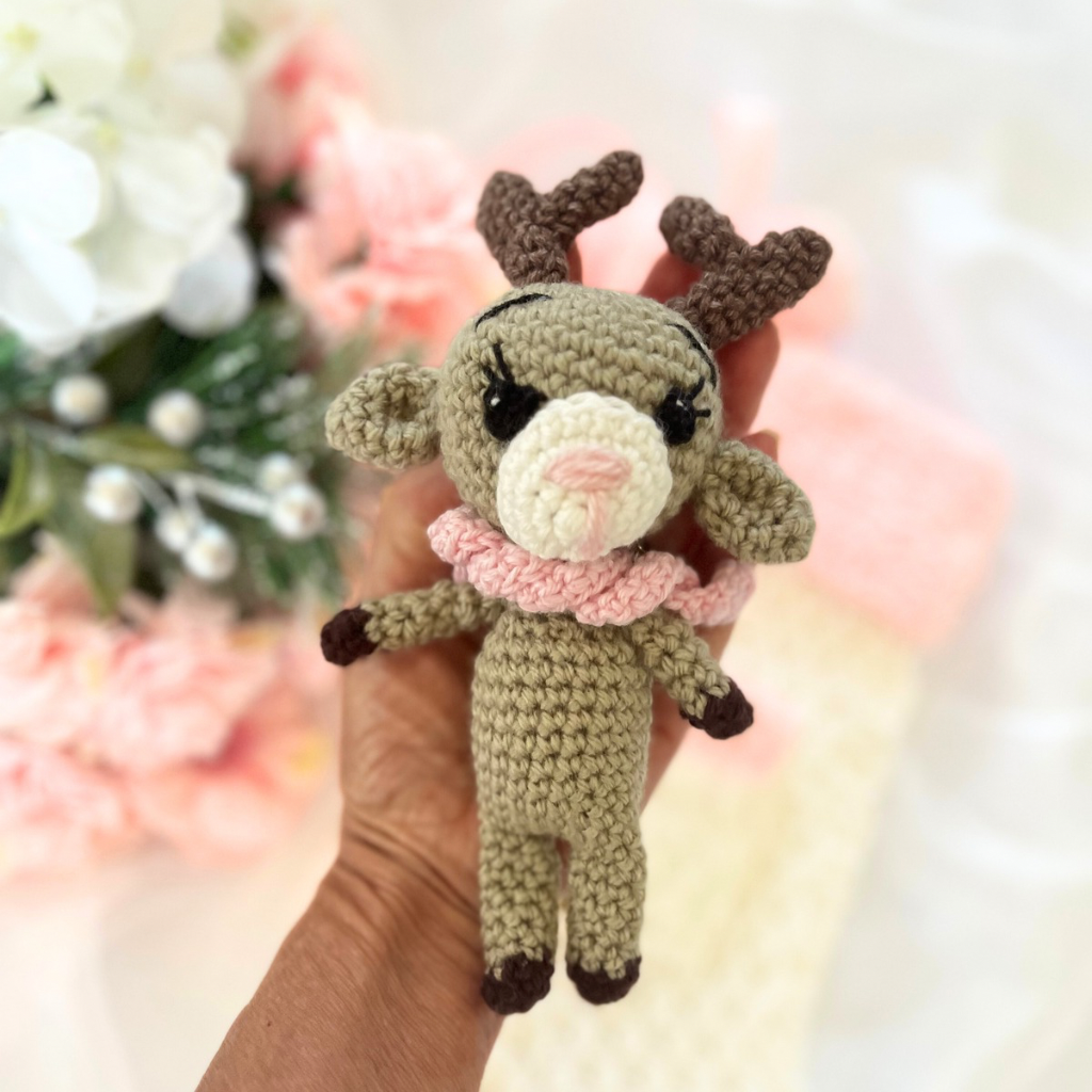 Handmade Baby Xmas Reindeer Stocking Personalised