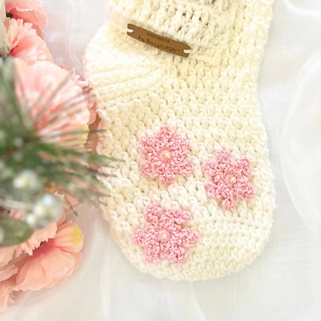 Handmade Baby Xmas Reindeer Stocking Personalised