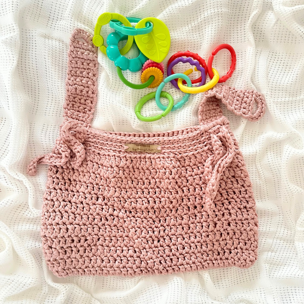 Handmade Crochet Nursery Organiser|Nursery Toy Storage Bag