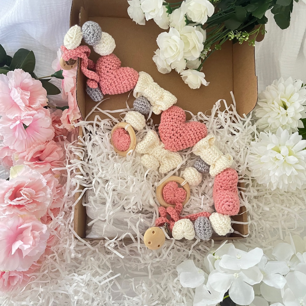 Crochet Pram Stroller Crib Mobile Chain - Cot Decor