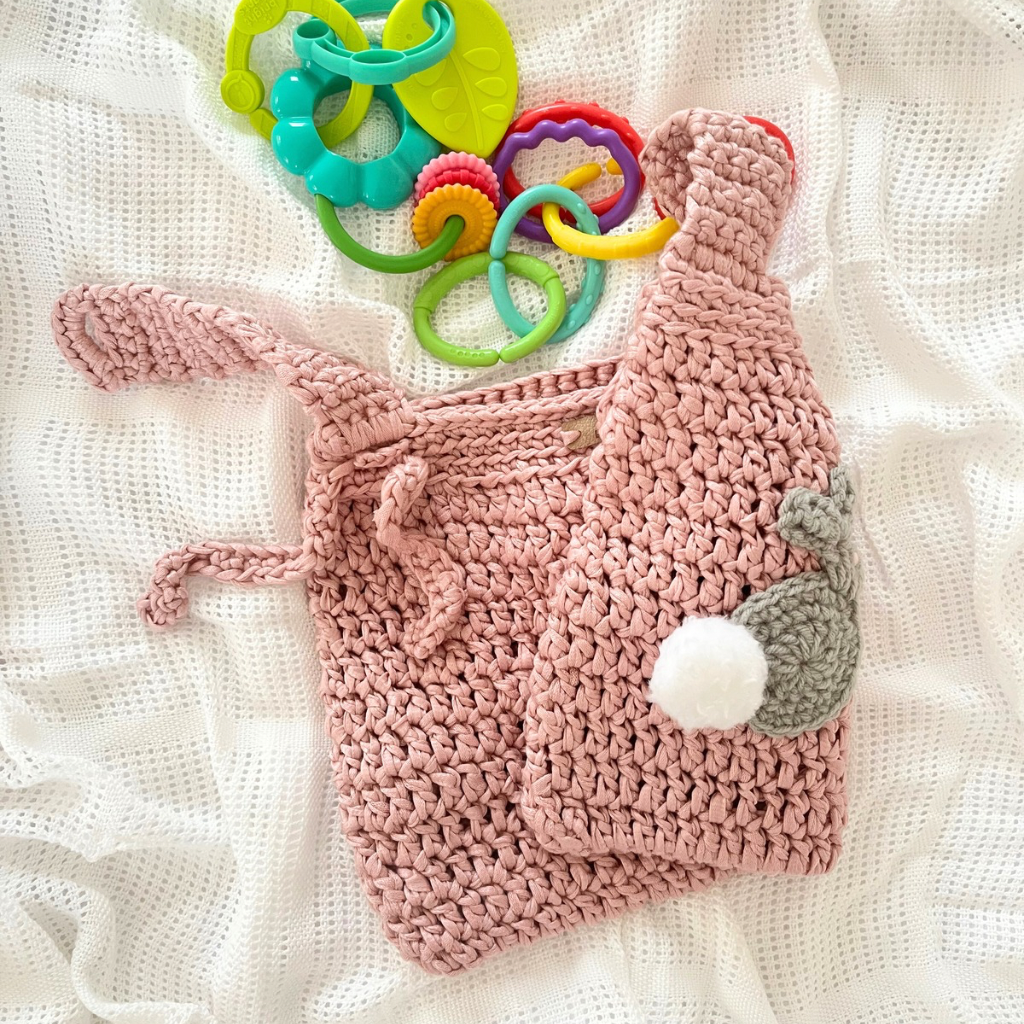 Handmade Crochet Nursery Organiser|Nursery Toy Storage Bag