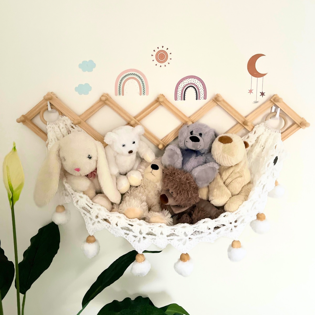 Crochet Toy Hammock - Soft Toy Storage Hammock - Kids Decor