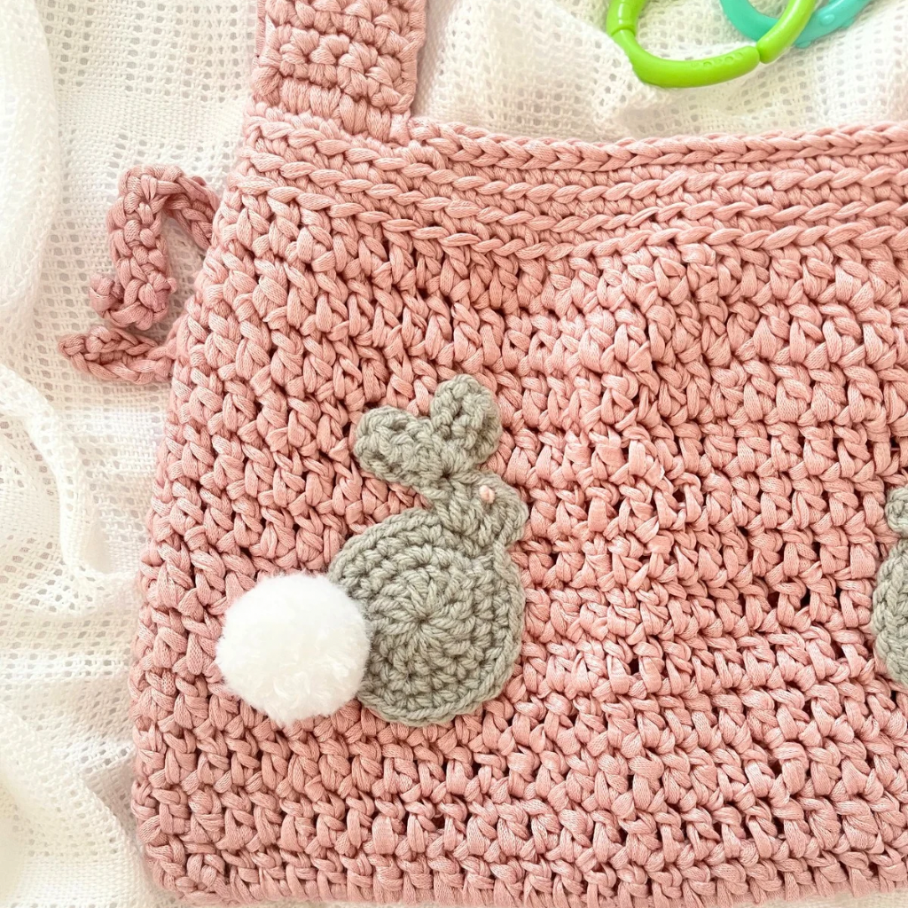 Handmade Crochet Nursery Organiser|Nursery Toy Storage Bag