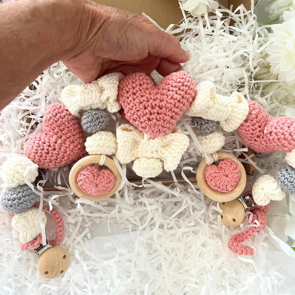 Crochet Pram Stroller Crib Mobile Chain - Cot Decor