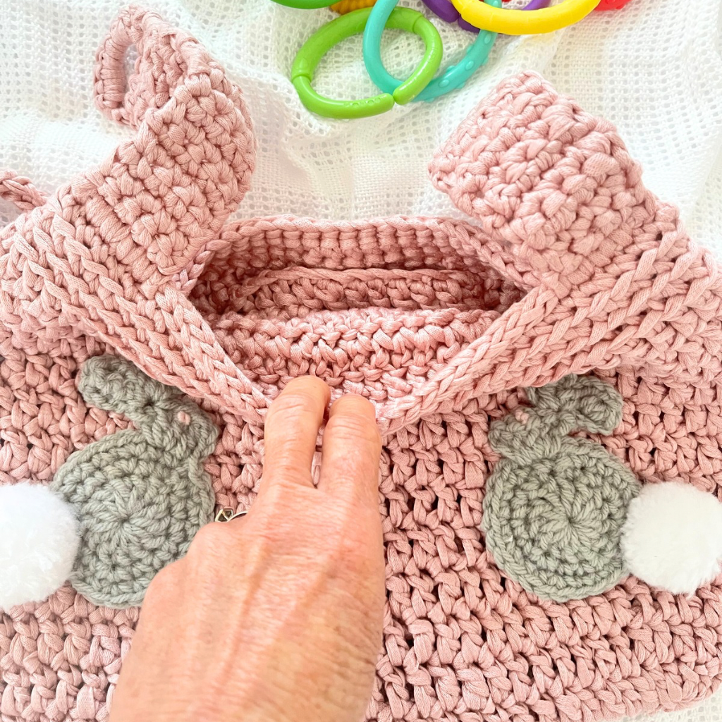 Handmade Crochet Nursery Organiser|Nursery Toy Storage Bag