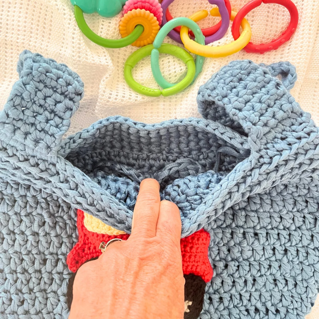Handmade Crochet Nursery Organiser|Nursery Toy Storage Bag