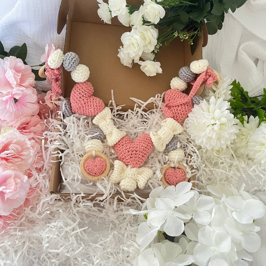 Crochet Pram Stroller Crib Mobile Chain - Cot Decor