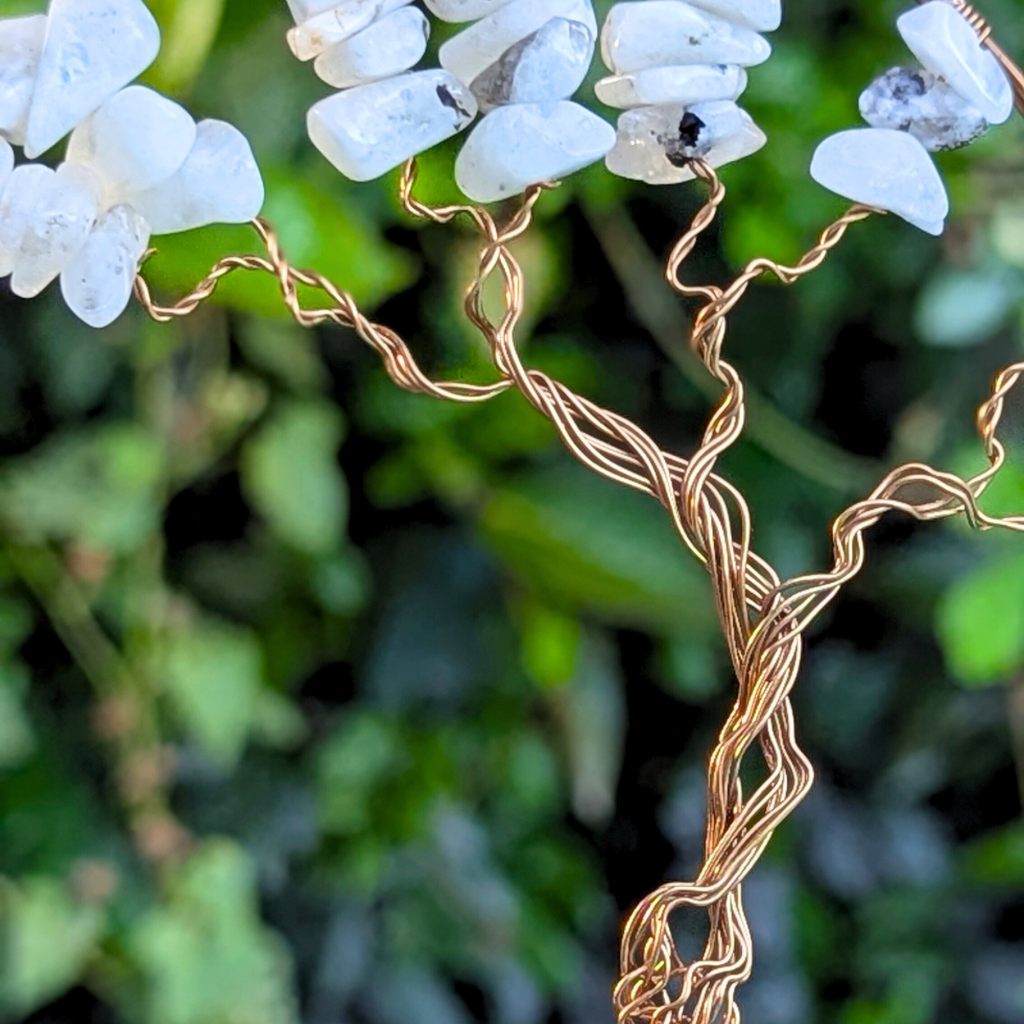 Handmade rainbow moonstone gemstone tree suncatcher | O.O.A.k