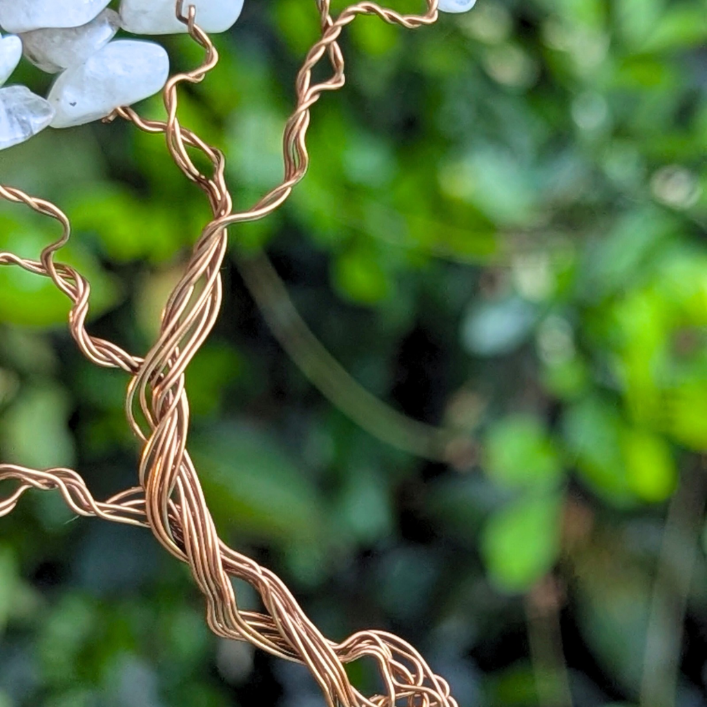 Handmade rainbow moonstone gemstone tree suncatcher | O.O.A.k