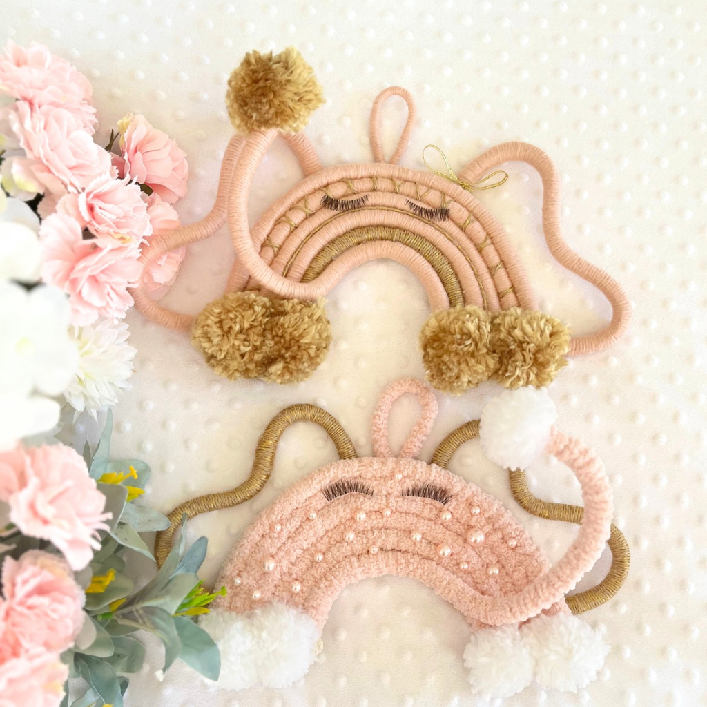 Elephant Macrame Wall Hangings Set - Baby Decor - Girls Room Decor