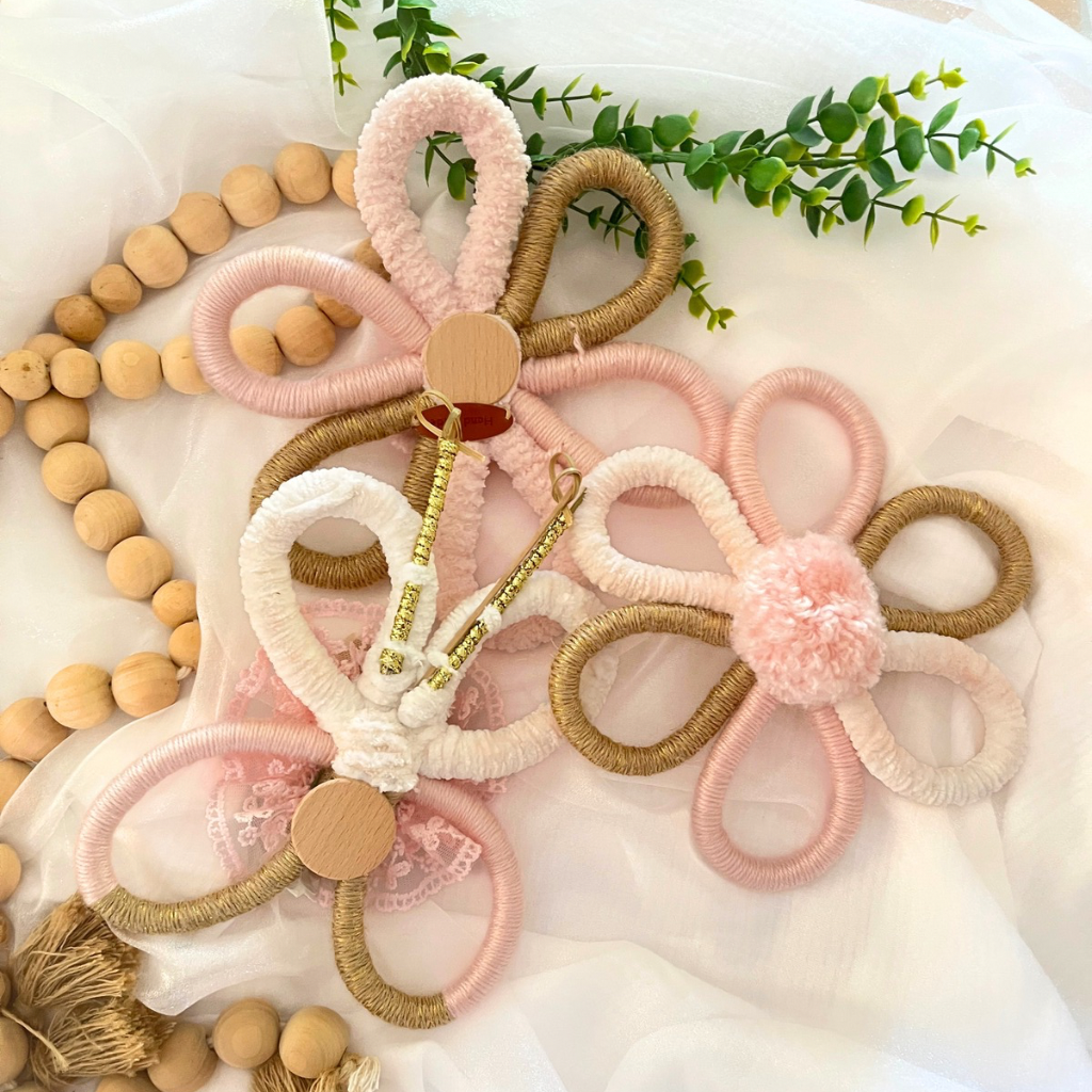 Flower Butterfly Macrame Wall Hanging, Wall Decor