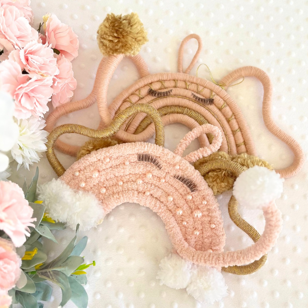 Elephant Macrame Wall Hangings Set - Baby Decor - Girls Room Decor