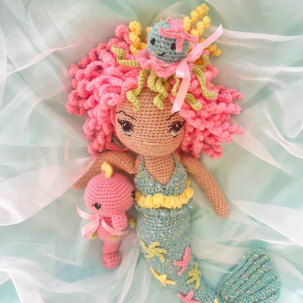 Handmade Crochet Mermaid Doll And Friends|60cms