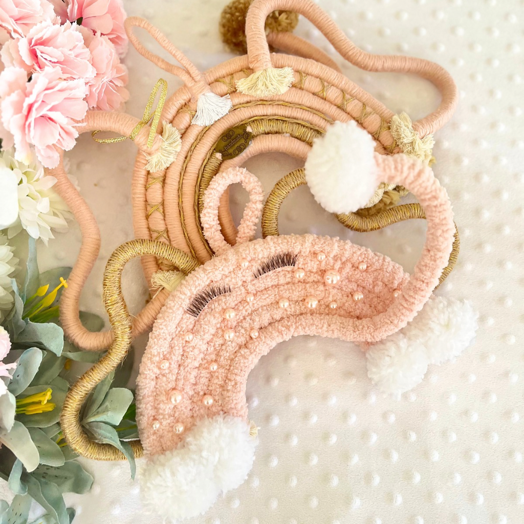 Elephant Macrame Wall Hangings Set - Baby Decor - Girls Room Decor