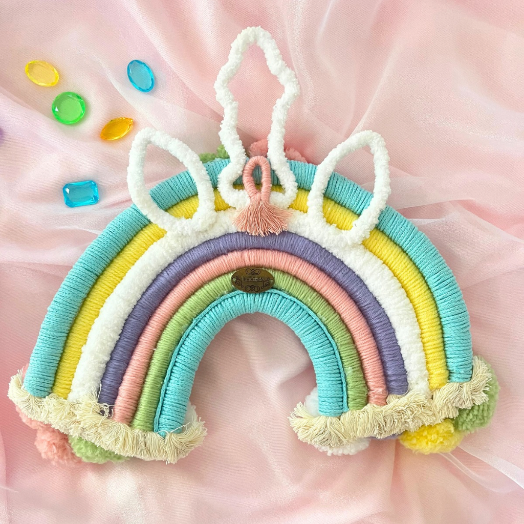 Macrame Rainbow Personalised Wall Hanging - Kids Room Decor - Baby Room Decor