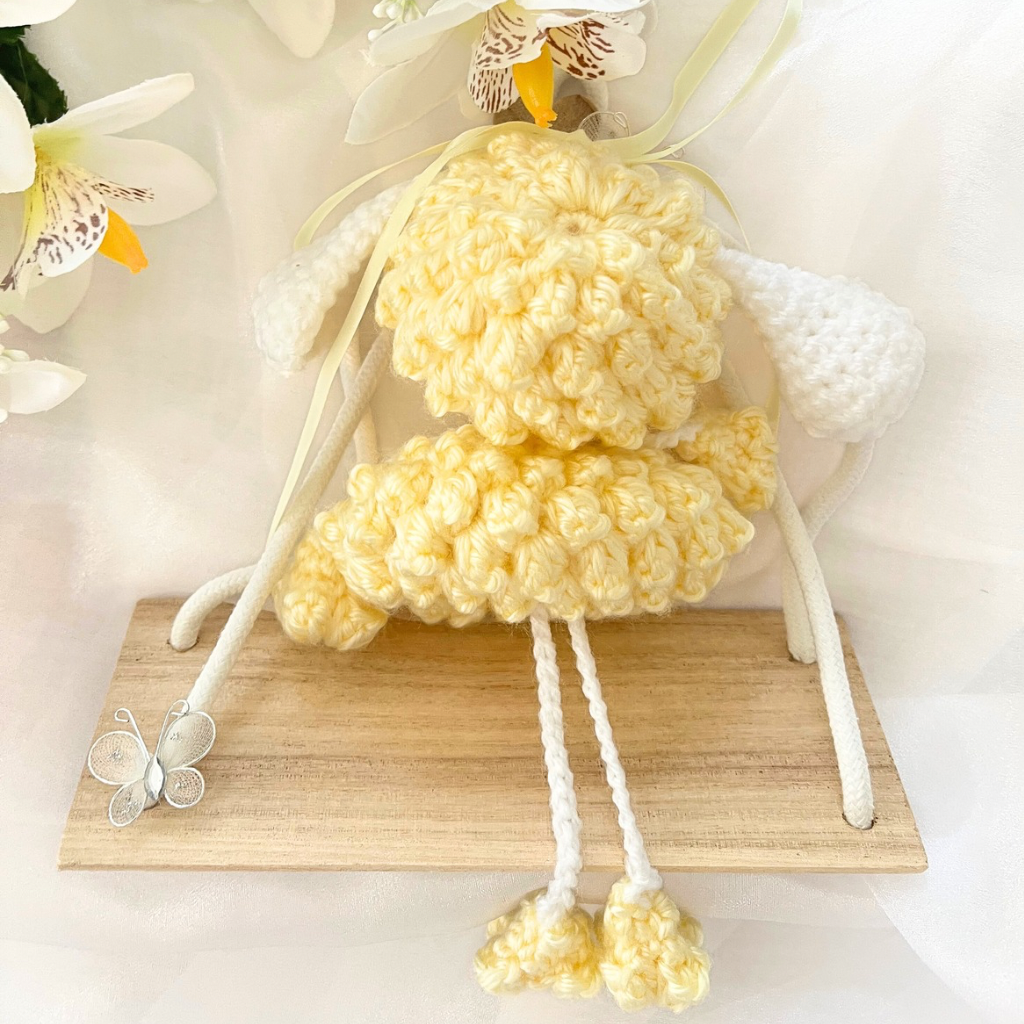 Crochet Lamb Wall Hanging, Nursery Decor, Baby Room Wall Hanging