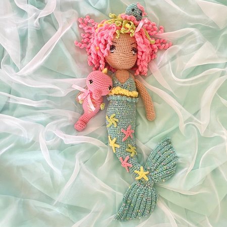 Handmade Crochet Mermaid Doll And Friends|60cms