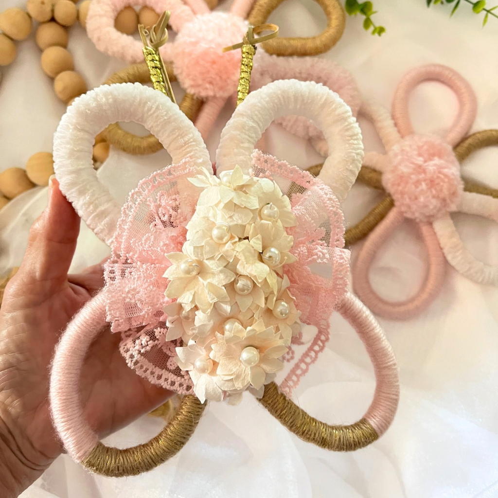 Flower Butterfly Macrame Wall Hanging, Wall Decor