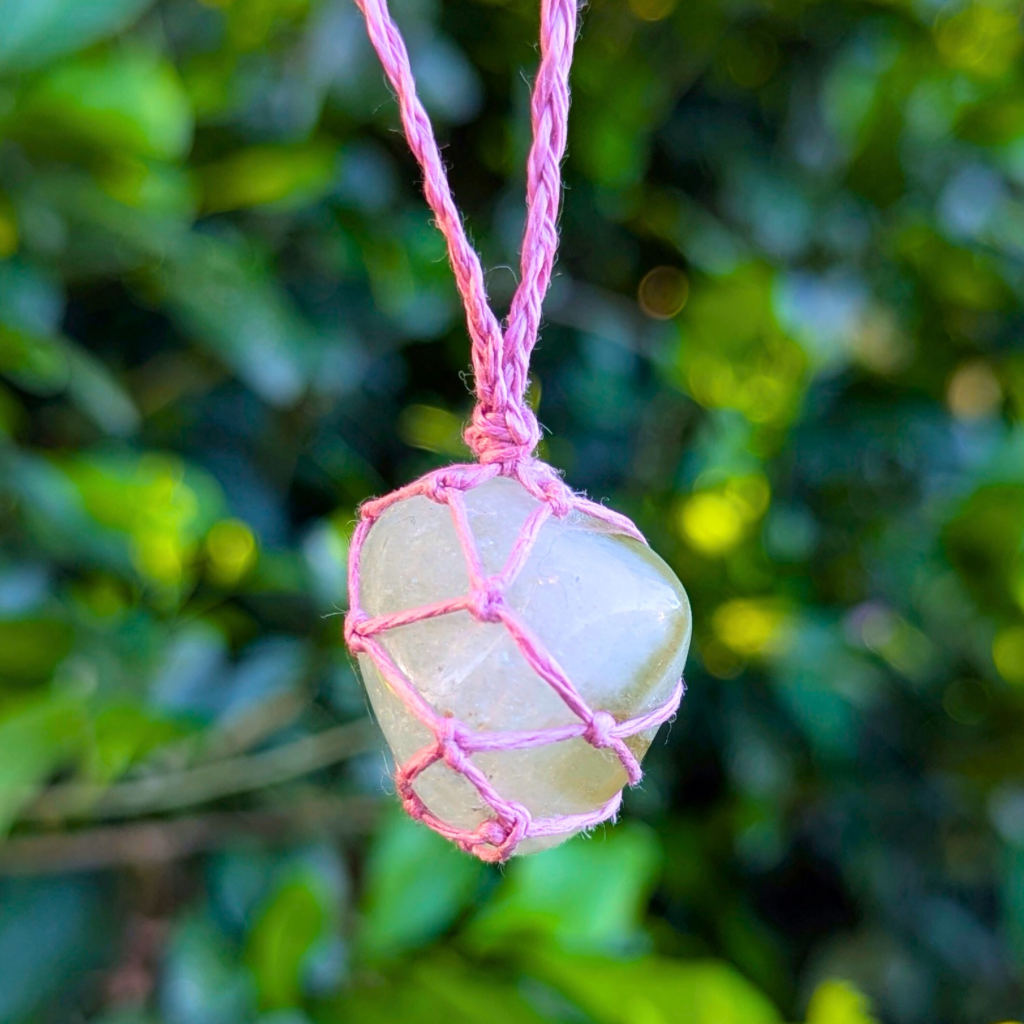 Gemstone necklace | Green amethyst | Hemp | One of a kind | Intention - Compassion