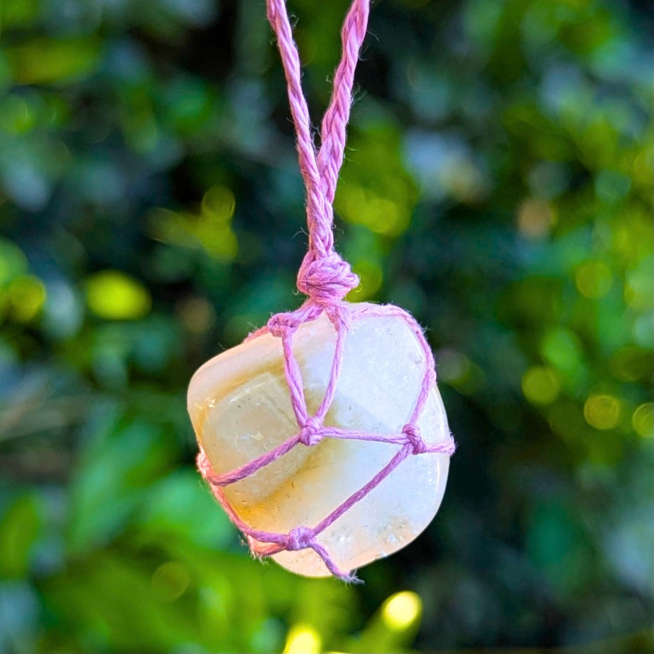 Gemstone necklace | Green amethyst | Hemp | One of a kind | Intention - Compassion