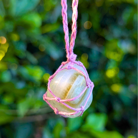 Gemstone necklace | Green amethyst | Hemp | One of a kind | Intention - Compassion