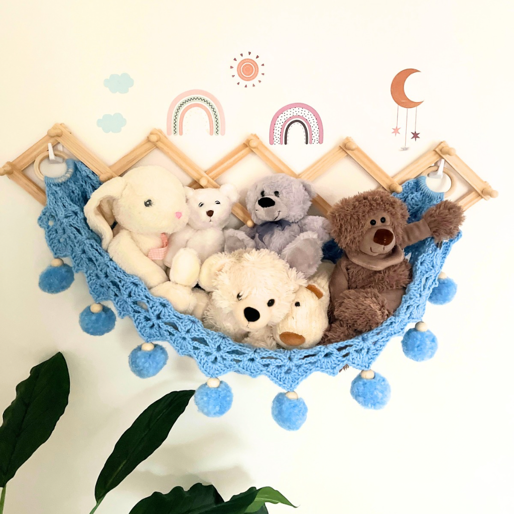 Crochet Toy Hammock - Soft Toy Storage Hammock - Kids Decor
