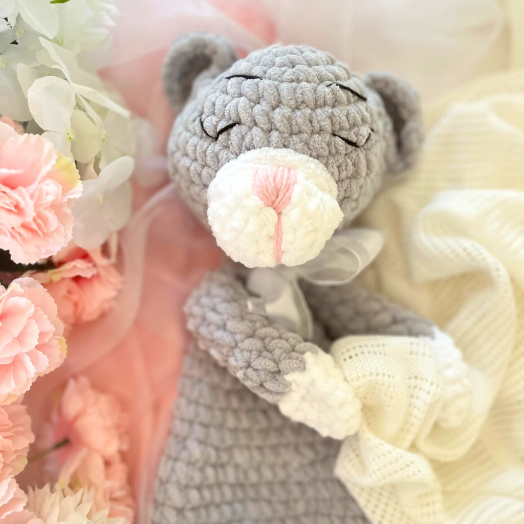 Crochet Teddy Bear Snuggler - Soft Toy - Snuggle Blanket