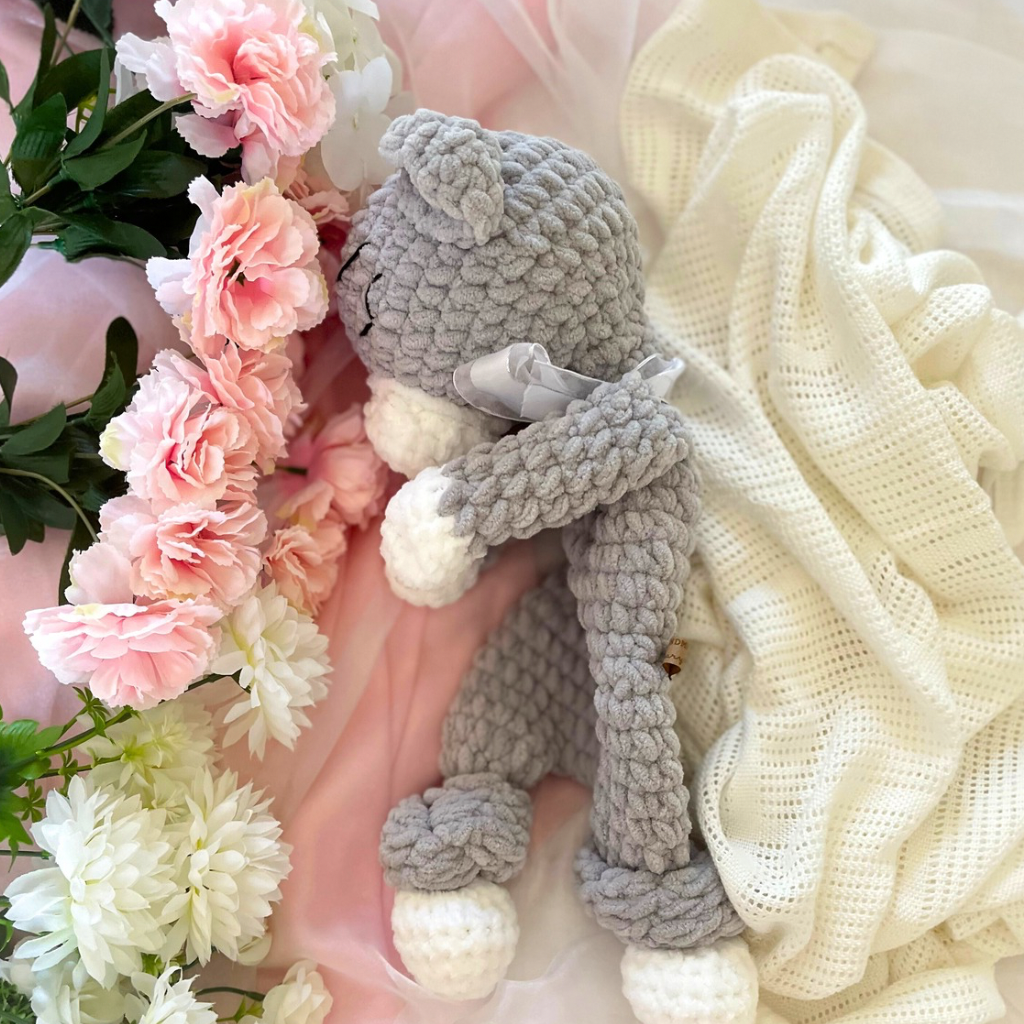 Crochet Teddy Bear Snuggler - Soft Toy - Snuggle Blanket