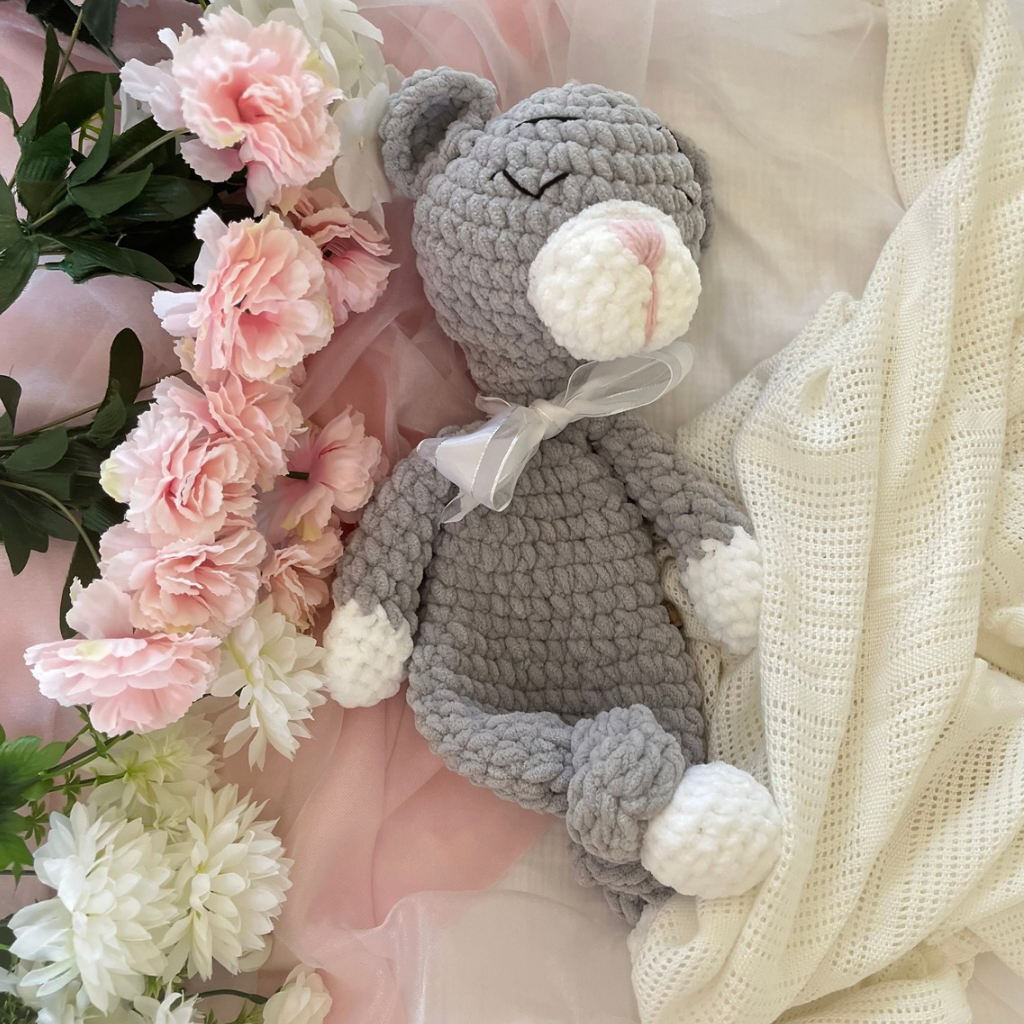 Crochet Teddy Bear Snuggler - Soft Toy - Snuggle Blanket