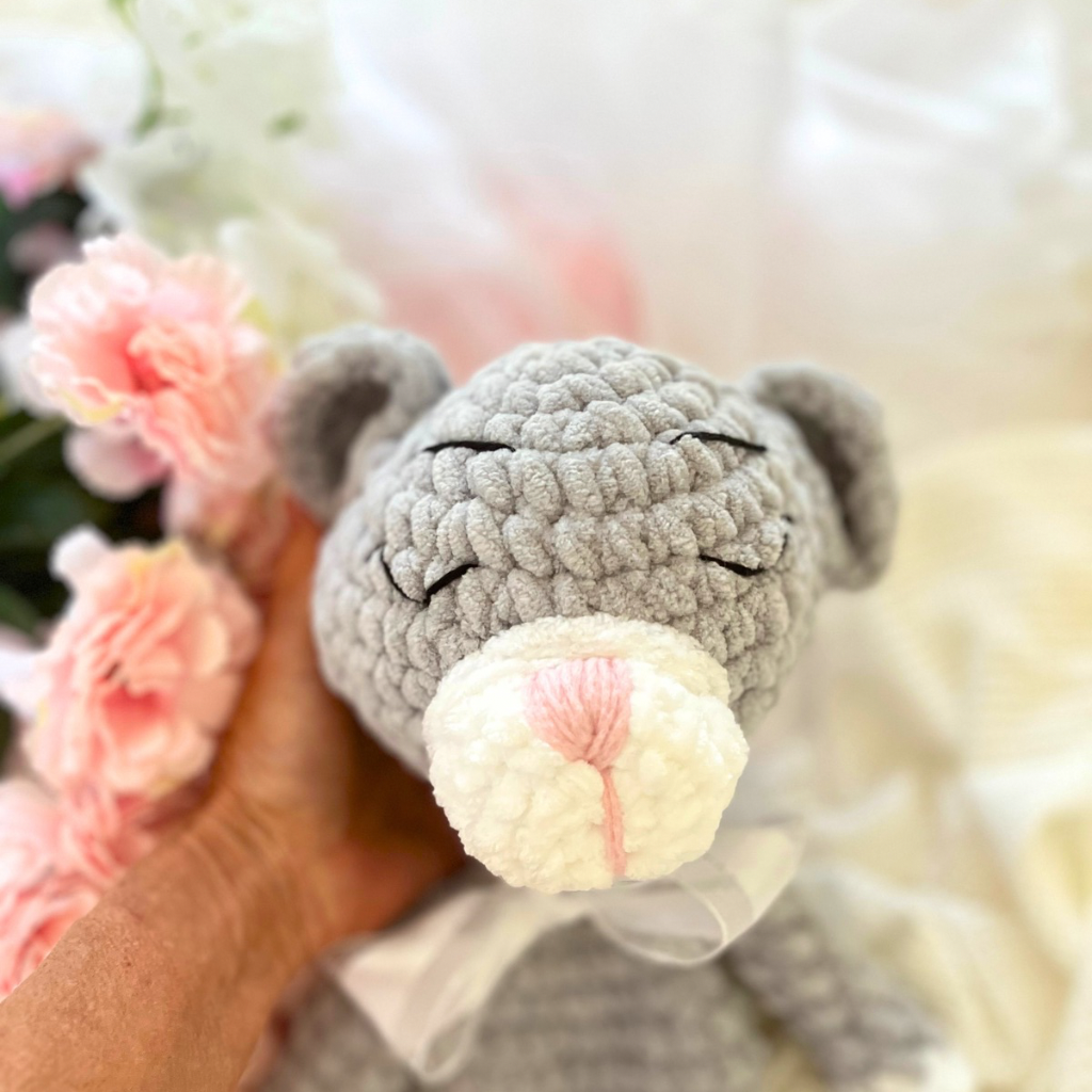 Crochet Teddy Bear Snuggler - Soft Toy - Snuggle Blanket