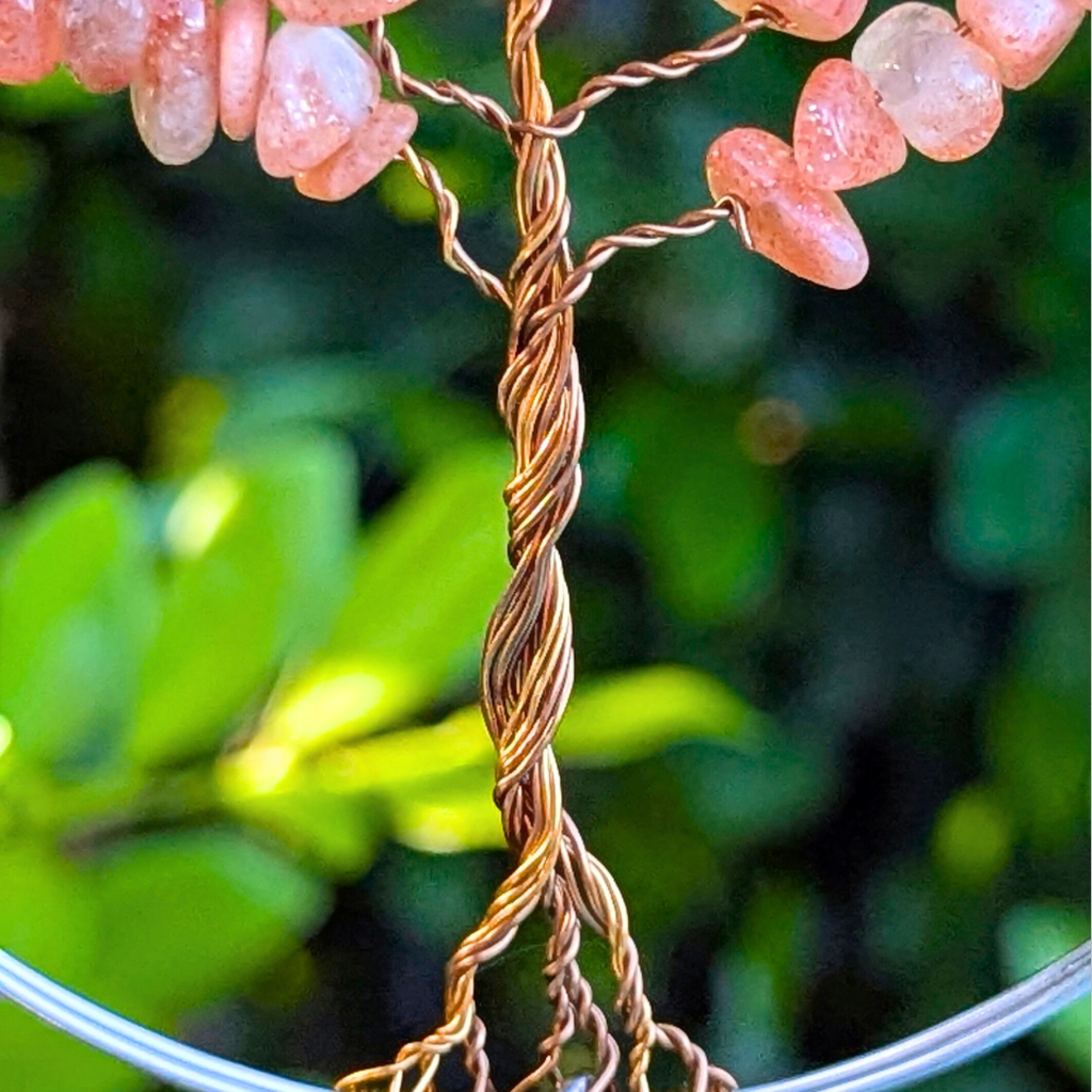 Handmade sunstone gemstone tree of life suncatcher | O.O.A.k