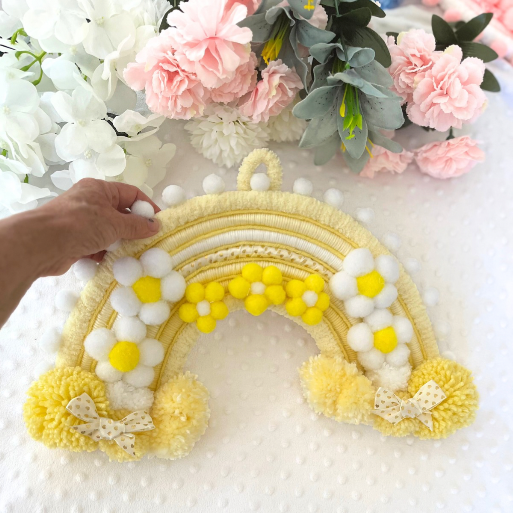 Personalised Daisy Macrame Wall Hanging - Nursery Decor - Baby Room Decor