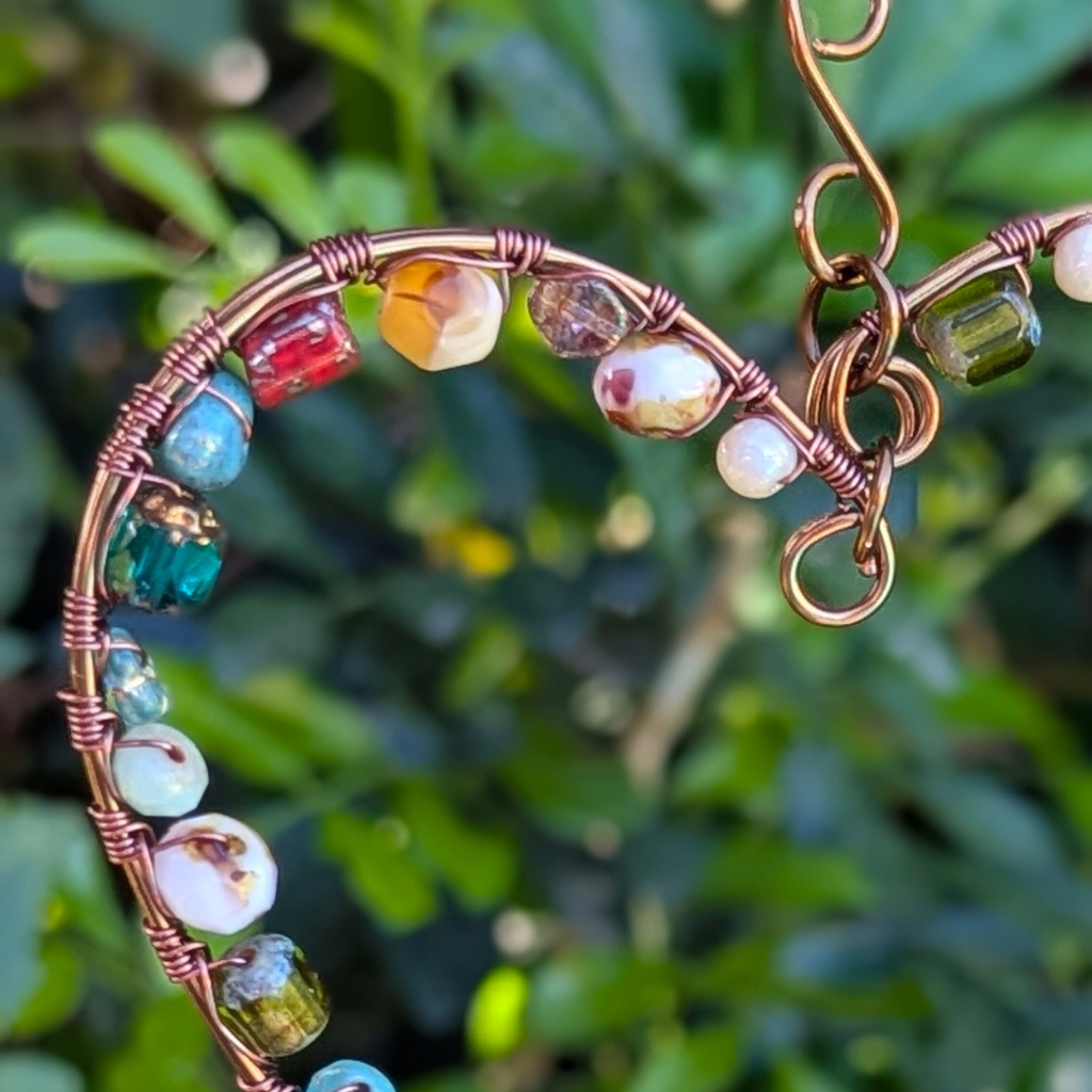 Heart suncatcher with glass beads | Gift wrapped with hand painted tag | One Of A Kind