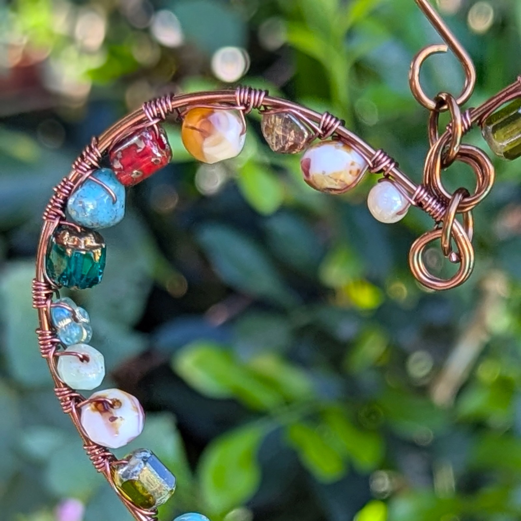 Heart suncatcher with glass beads | Gift wrapped with hand painted tag | One Of A Kind