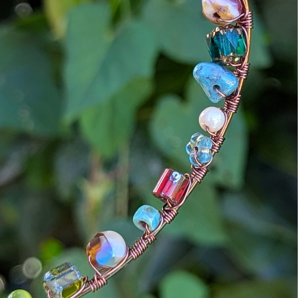 Heart suncatcher with glass beads | Gift wrapped with hand painted tag | One Of A Kind