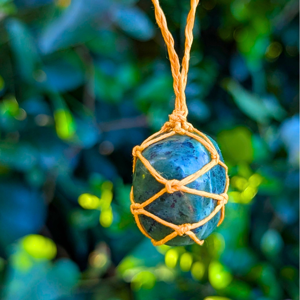 Gemstone necklace | Jade | Hemp | One of a kind | Intention - Abundance