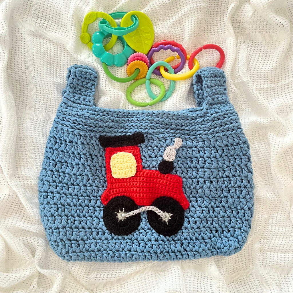 Handmade Crochet Nursery Organiser|Nursery Toy Storage Bag