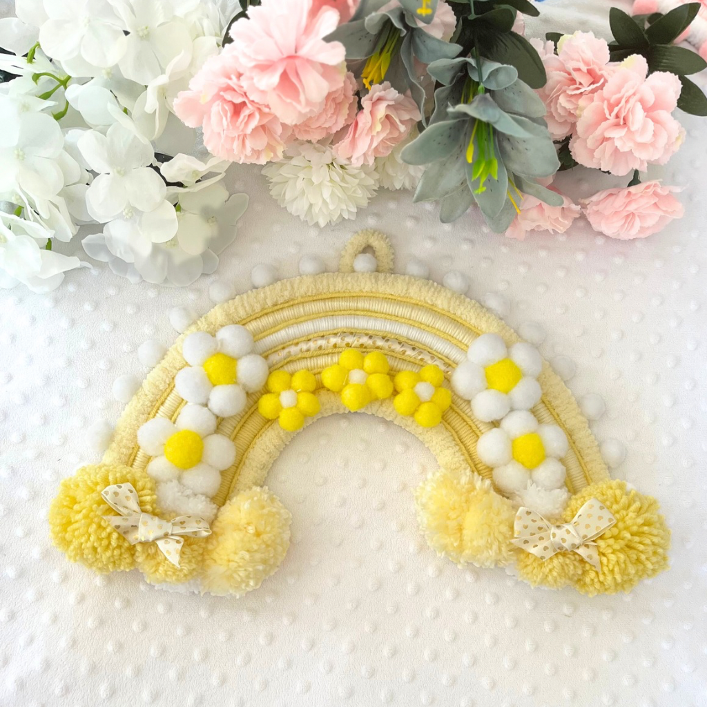 Personalised Daisy Macrame Wall Hanging - Nursery Decor - Baby Room Decor