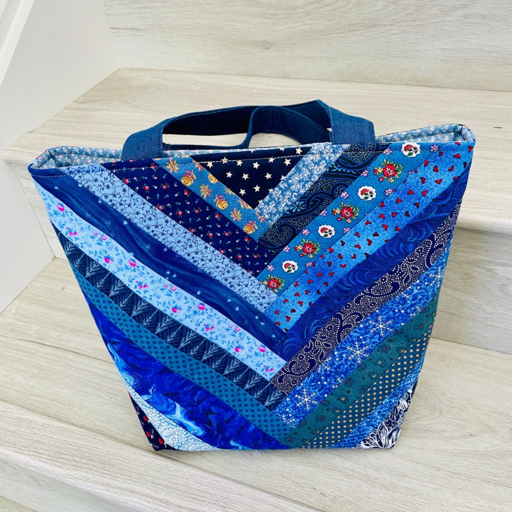 Blue Horizons Patchwork tote