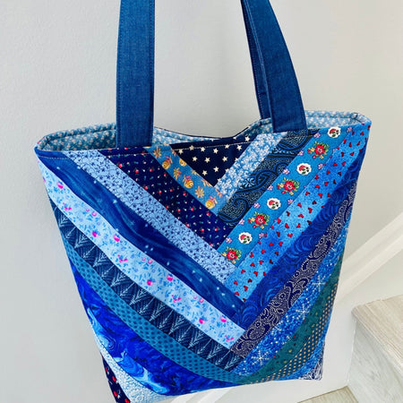 Blue Horizons Patchwork tote