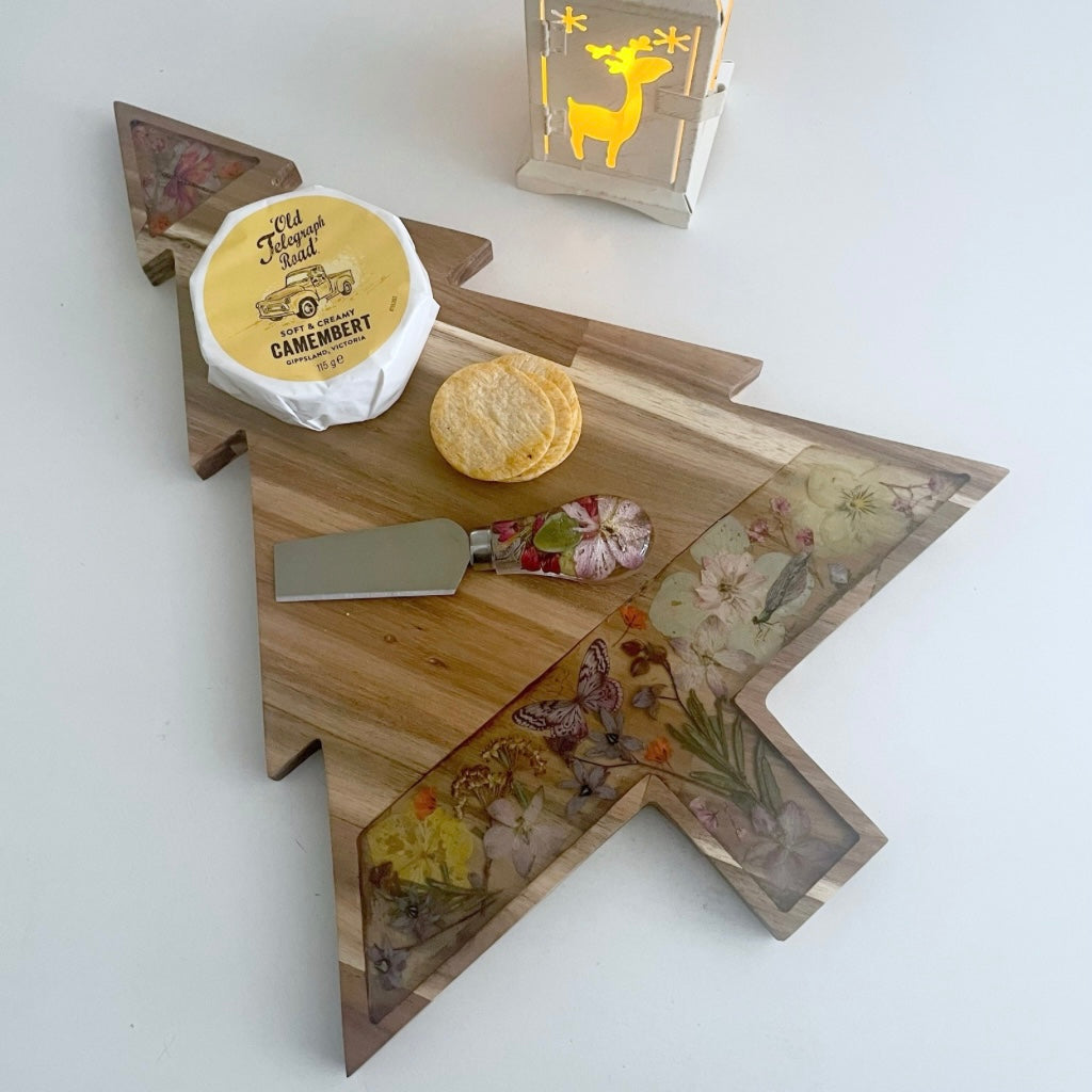 Botanical Christmas Tree Serving Board and Knife Set (No.3)